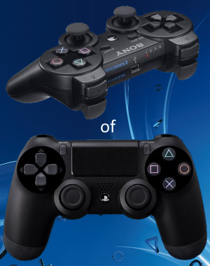 een PS3 of PS4 Controller 